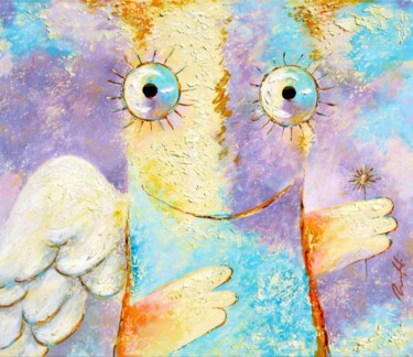 Pintura titulada "Ангел солнечного ут…" por Serhii Lypovtsev, Obra de arte original, Acrílico Montado en Bastidor de camilla…