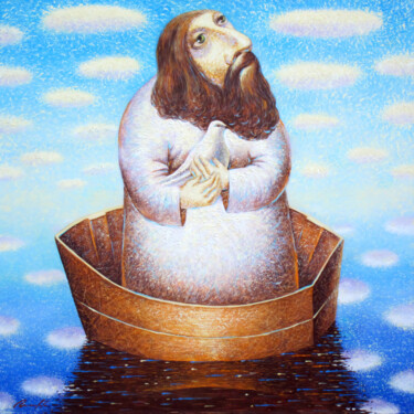 Pintura titulada "Ной." por Serhii Lypovtsev, Obra de arte original, Acrílico Montado en Bastidor de camilla de madera