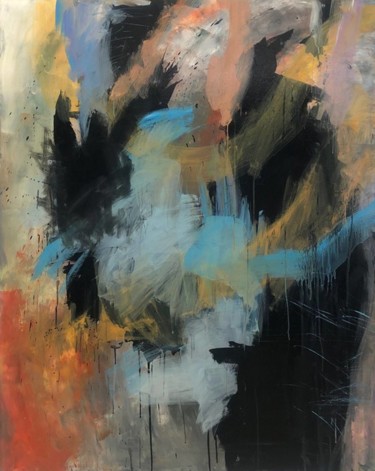 Картина под названием "Oil Painting in Bla…" - Serhii Sakharov, Подлинное произведение искусства, Акрил Установлен на Деревя…