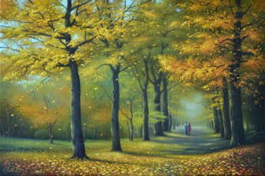Pittura intitolato "Golden autumn" da Serhii Stoev, Opera d'arte originale, Olio