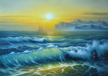 Painting titled "Black Sea" by Serhii Stoev, Original Artwork, Oil