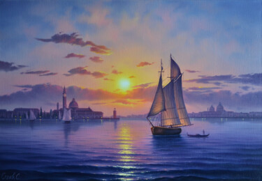 Painting titled "''View of Venice''" by Serhii Stoev, Original Artwork, Oil
