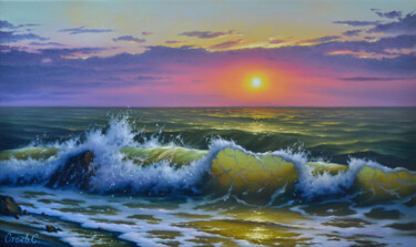 Pintura titulada "Oil painting ocean…" por Serhii Stoev, Obra de arte original, Oleo