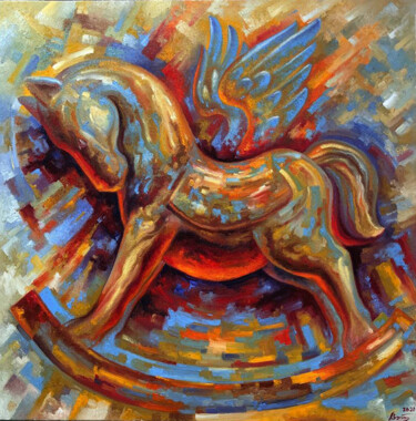 Painting titled "Pegasus" by Serhii Voichenko, Original Artwork, Oil