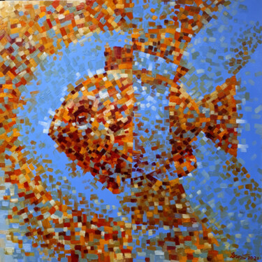 Peinture intitulée "Fish movement" par Serhii Voichenko, Œuvre d'art originale, Huile