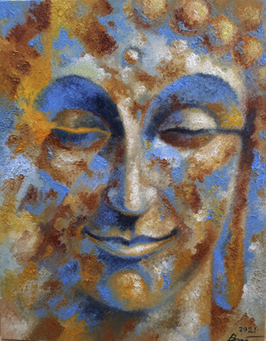 Картина под названием "Buddha" - Serhii Voichenko, Подлинное произведение искусства, Масло
