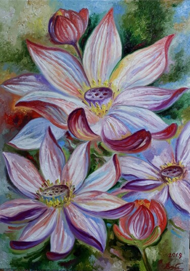 Peinture intitulée "Lotus" par Serhii Voichenko, Œuvre d'art originale, Huile