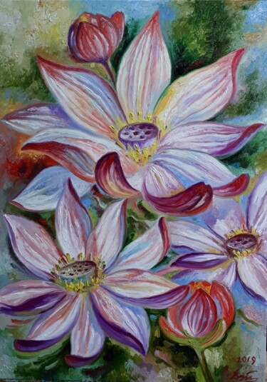Lotus Painting titled "Lotus" by Serhii Voichenko, Original Art, Oil