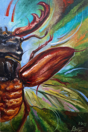 Ζωγραφική με τίτλο "June bug" από Serhii Voichenko, Αυθεντικά έργα τέχνης, Λάδι