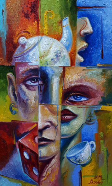 Картина под названием "Mirrors" - Serhii Voichenko, Подлинное произведение искусства, Масло