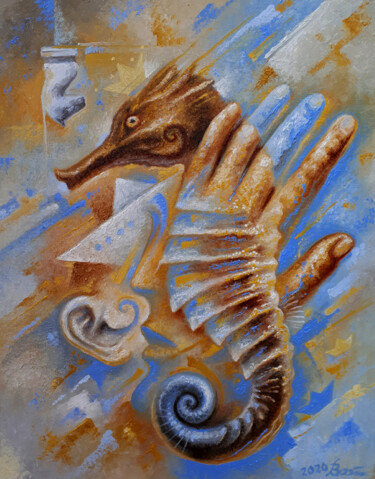 Peinture intitulée "Sea Horse" par Serhii Voichenko, Œuvre d'art originale, Huile