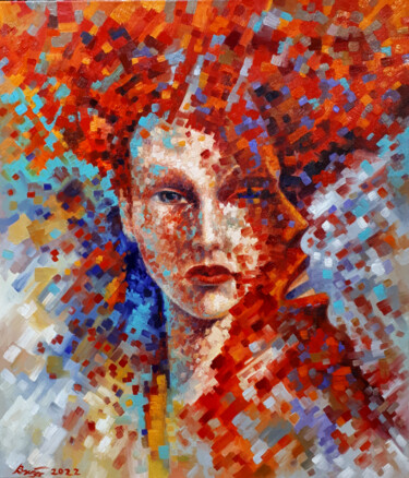 Painting titled "Foxy girl" by Serhii Voichenko, Original Artwork, Oil