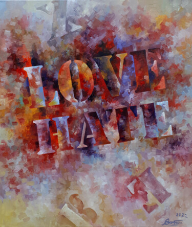 Картина под названием "LOVE-HATE" - Serhii Voichenko, Подлинное произведение искусства, Масло