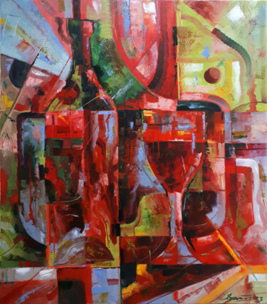 Картина под названием "Cherry wine" - Serhii Voichenko, Подлинное произведение искусства, Масло