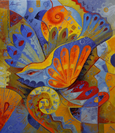 Pintura intitulada "Sun Bird" por Serhii Voichenko, Obras de arte originais, Óleo
