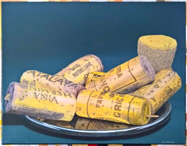 Pintura titulada "Wine Corks" por Serhii Zapasnyi, Obra de arte original, Oleo