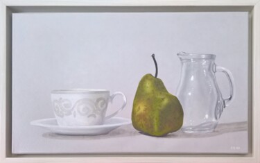 Schilderij getiteld "Pear" door Serhii Zapasnyi, Origineel Kunstwerk, Olie
