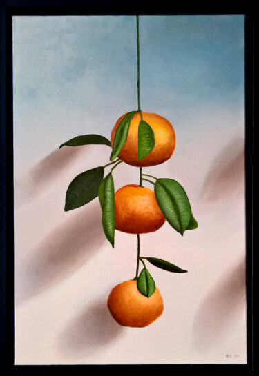 Schilderij getiteld "Oranges" door Serhii Zapasnyi, Origineel Kunstwerk, Olie