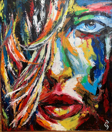 Картина под названием "Glance" - Serhii Zarichniuk, Подлинное произведение искусства, Масло