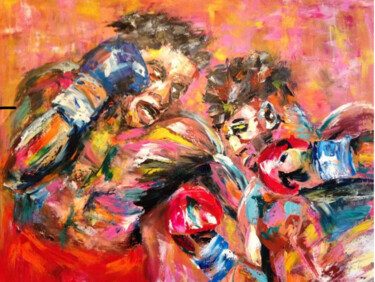 Painting titled "FIGHT" by Serhii Zarichniuk, Original Artwork, Oil