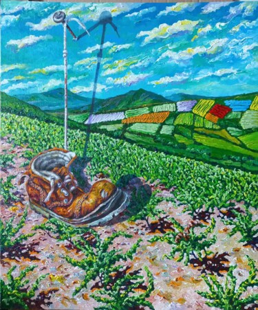 Картина под названием "Las viñas de Collio…" - Serhii Zavarzin, Подлинное произведение искусства, Акрил