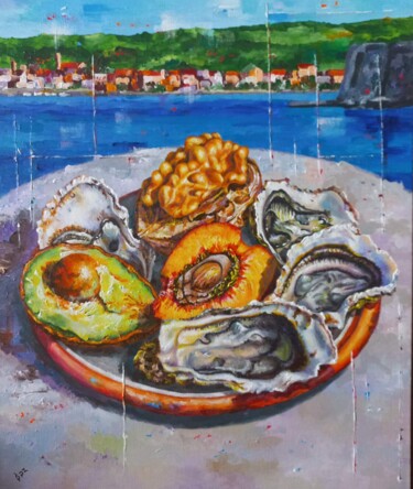 Картина под названием "Las ostras de Colli…" - Serhii Zavarzin, Подлинное произведение искусства, Акрил