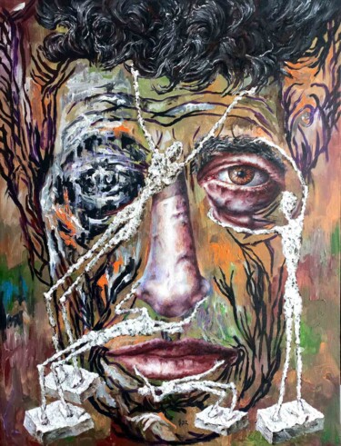 Pintura titulada "Аlberto Giacometti" por Serhii Zavarzin, Obra de arte original, Acrílico