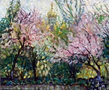 Schilderij getiteld "Spring Bloom" door Serhii, Origineel Kunstwerk, Olie
