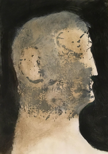 Painting titled "Head 2" by Sergii Shkoliar, Original Artwork, Acrylic