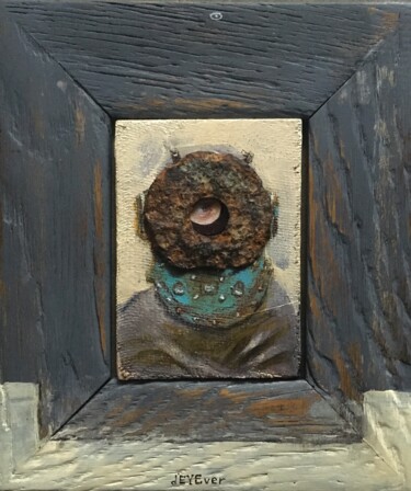 Painting titled "D`Eyever" by Sergii Shkoliar, Original Artwork, Acrylic Mounted on Wood Panel