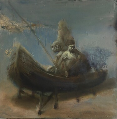 Painting titled "the tide will end s…" by Sergii Shkoliar, Original Artwork, Oil