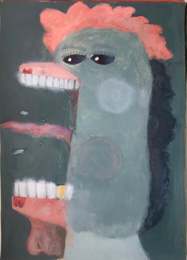Painting titled "Gold tooth" by Sergii Shkoliar, Original Artwork, Acrylic