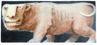 Картина под названием "White bear" - Sergii Shkoliar, Подлинное произведение искусства, Акрил Установлен на Деревянная панель