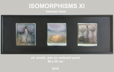 Painting titled "ISOMORPHISMS XI" by Sergii Shkoliar, Original Artwork, Acrylic Mounted on Cardboard