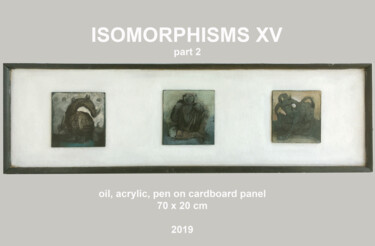 Painting titled "ISOMORPHISMS XV p.2" by Sergii Shkoliar, Original Artwork, Acrylic Mounted on Cardboard