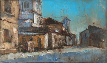 Pittura intitolato "streets of Kamenets…" da Sergii Shkoliar, Opera d'arte originale, Olio Montato su Telaio per barella in…