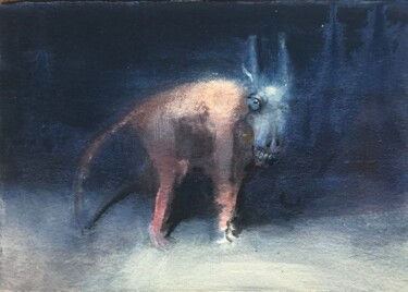 Painting titled "Goat" by Sergii Shkoliar, Original Artwork, Watercolor