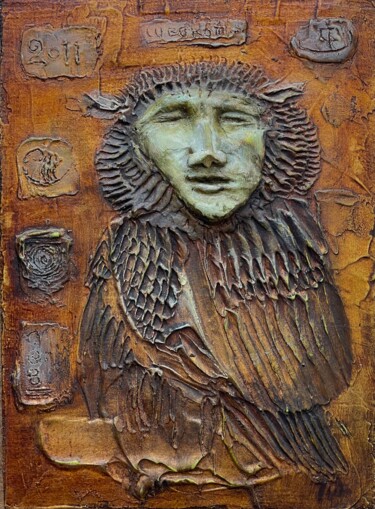 Картина под названием "Mu-dr" - Sergii Shkoliar, Подлинное произведение искусства, Масло Установлен на Деревянная панель