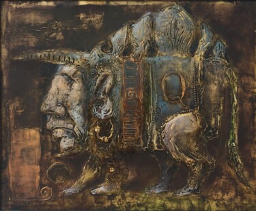 Ζωγραφική με τίτλο "Q" από Sergii Shkoliar, Αυθεντικά έργα τέχνης, Λάδι Τοποθετήθηκε στο Ξύλινο πάνελ