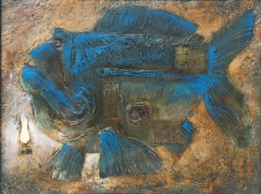 Картина под названием "LAMP" - Sergii Shkoliar, Подлинное произведение искусства, Масло Установлен на Деревянная панель