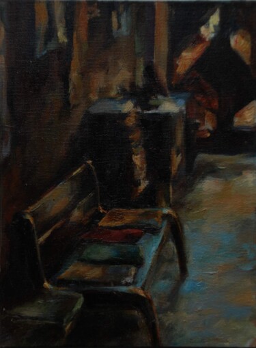 Painting titled "In "Dzyga"" by Marina Shavyrina-Shkoliar, Original Artwork, Oil Mounted on Cardboard