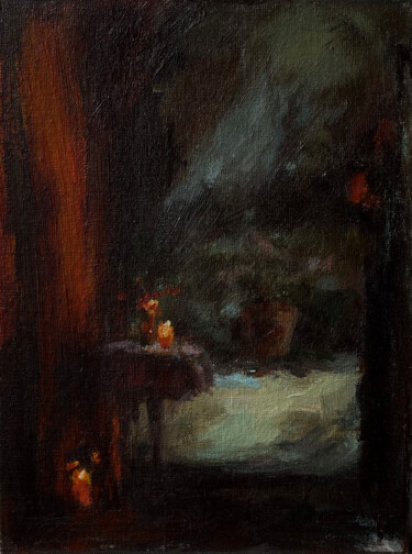 Картина под названием "The Evening" - Marina Shavyrina-Shkoliar, Подлинное произведение искусства, Акрил Установлен на картон
