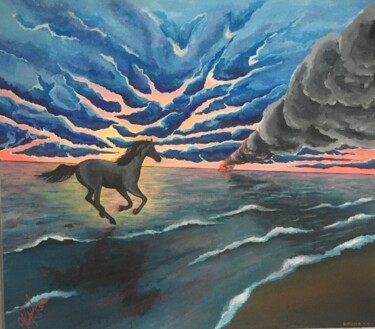 Peinture intitulée "Pegasus named Neptu…" par Serhiy Borisov, Œuvre d'art originale, Acrylique
