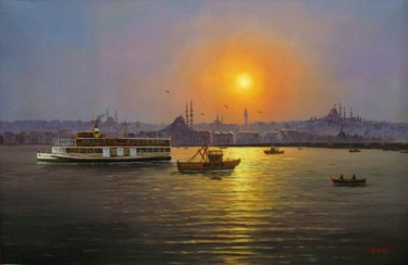 Painting titled "Bosphorus_-_1.jpg" by Şeref Aydınlık, Original Artwork, Oil