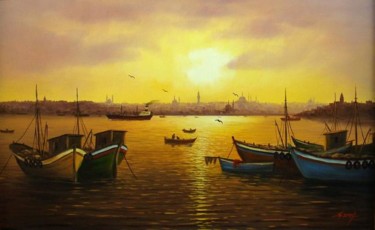Painting titled "Bosphorus_4.jpg" by Şeref Aydınlık, Original Artwork, Oil