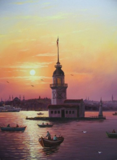 Painting titled "Maidens_Tower.jpg" by Şeref Aydınlık, Original Artwork, Oil