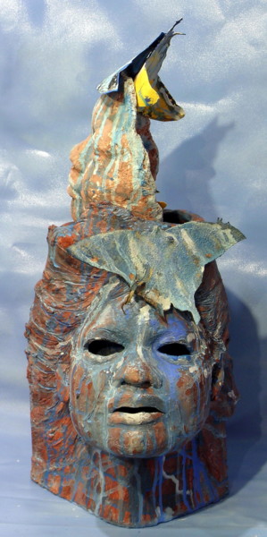 Sculpture titled "FACING MY ANCESTORS" by Serinity Knight, Original Artwork, Mixed Media