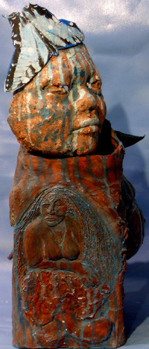 Sculpture titled "FACING MY ANCESTORS" by Serinity Knight, Original Artwork, Ceramics