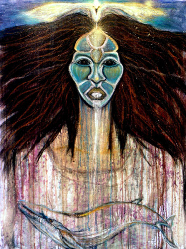 Painting titled "LOVE ORACLE (DOVE)…" by Serinity Knight, Original Artwork, Oil