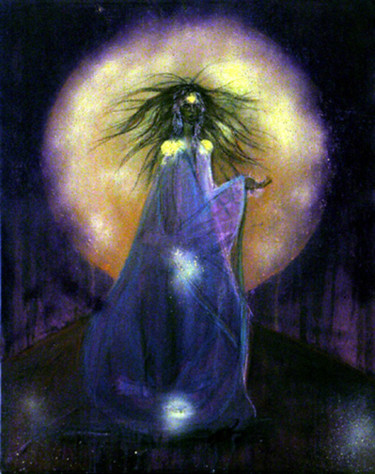 Painting titled "SHAMANIC PRIESTESS…" by Serinity Knight, Original Artwork, Oil